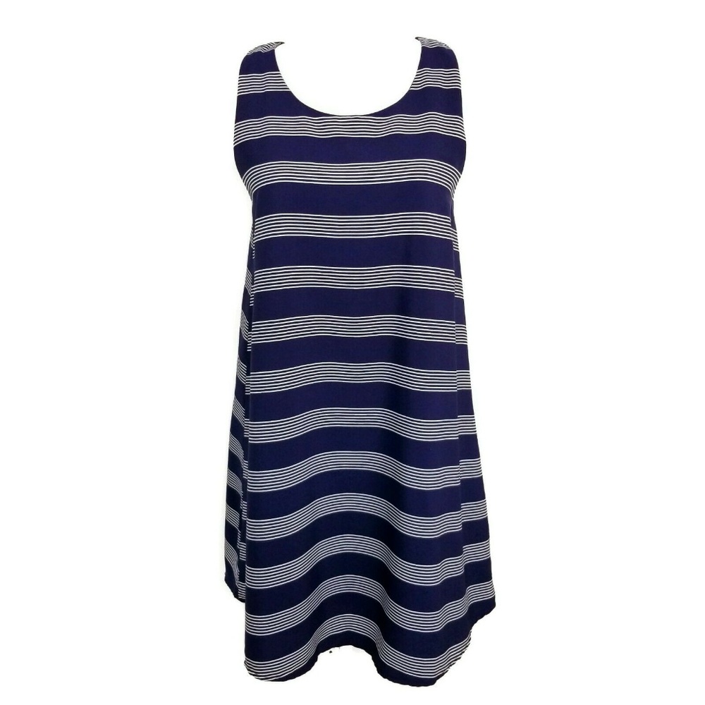 Everly M Shift Dress Navy Blue White Stripe NWOT